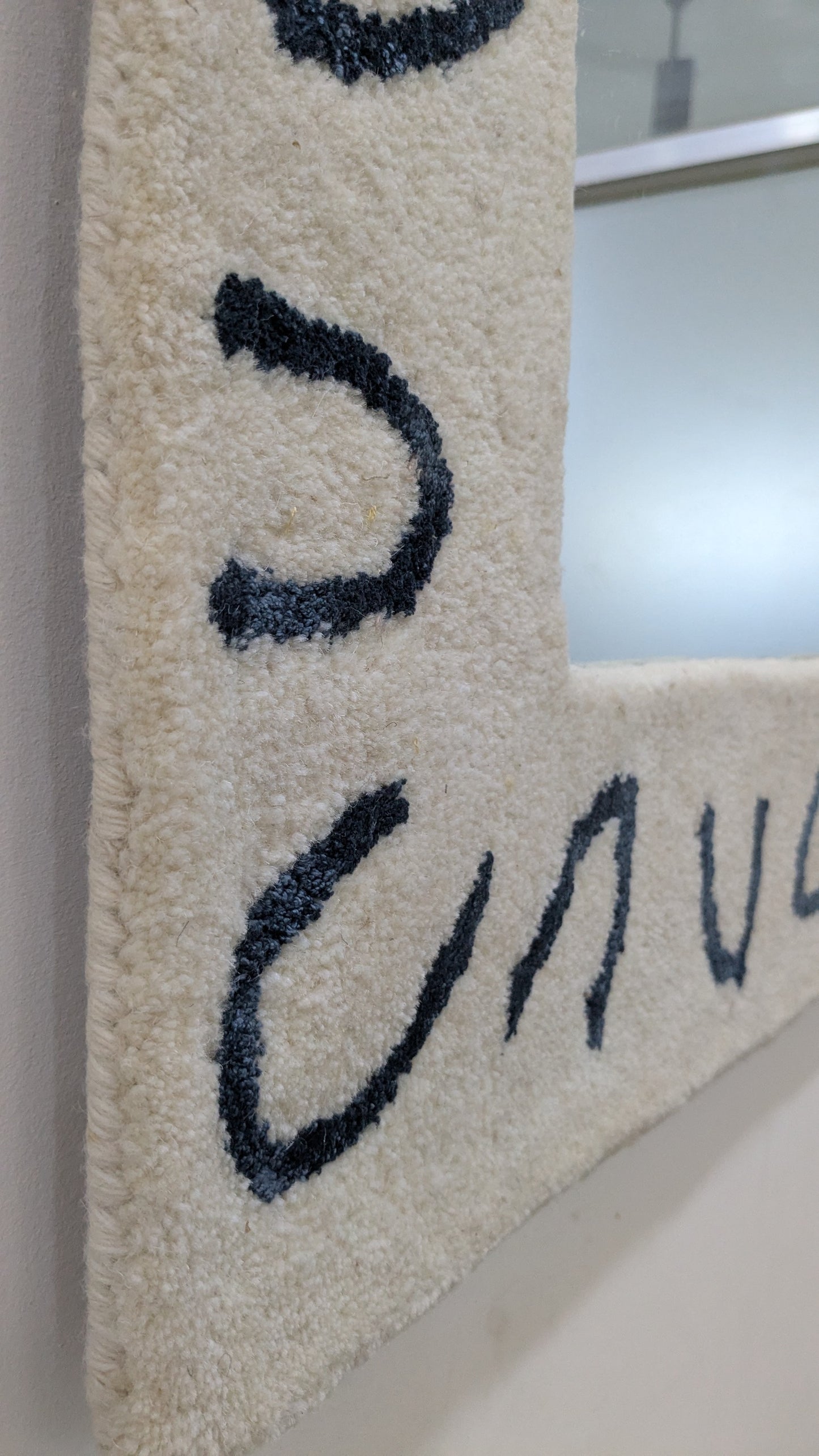 Minimalist Tufted Mirror Frame - Handmade Wool Boho Wall Mirror