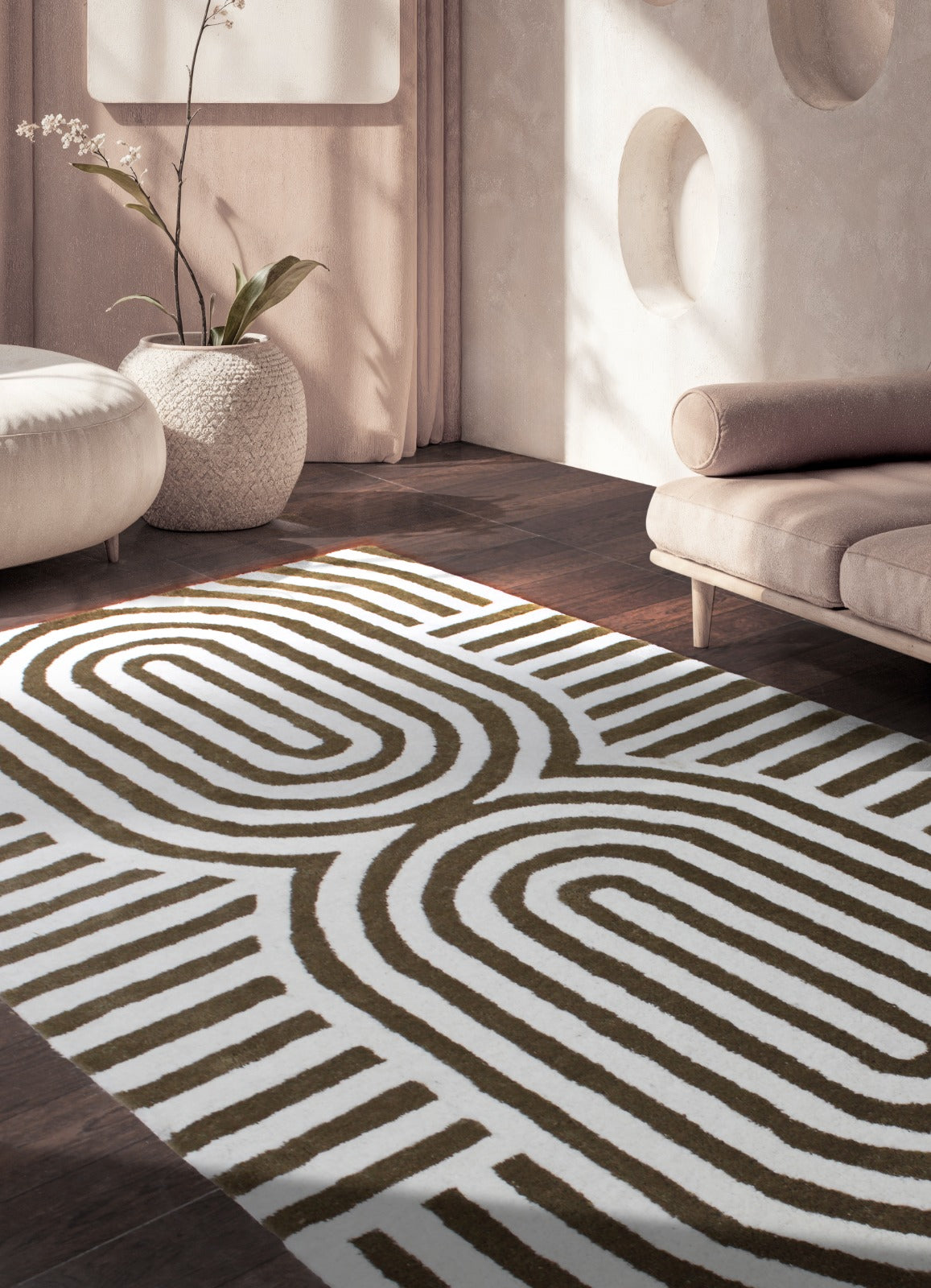 Sinuous Path Wool Rug (HT 838A)