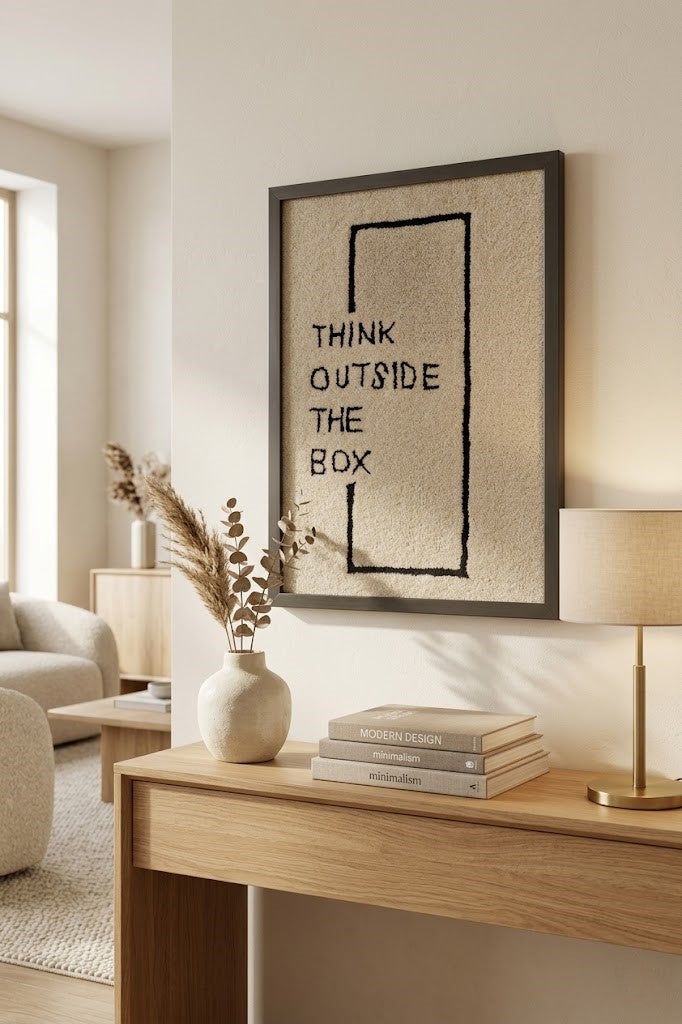 Think Outside The Box Wall Frame | Minimalist Artistic Wall Decor | Modern Home Decoration Frame