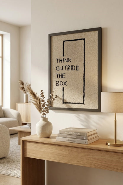 Think Outside The Box Wall Frame | Minimalist Artistic Wall Decor | Modern Home Decoration Frame