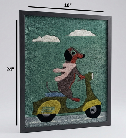 Handmade Wool Dog Wall Hanging – Boho Wall Art