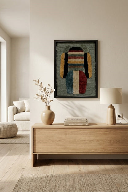 Abstract Framed Wool Wall Hanging - Handmade Boho Decor
