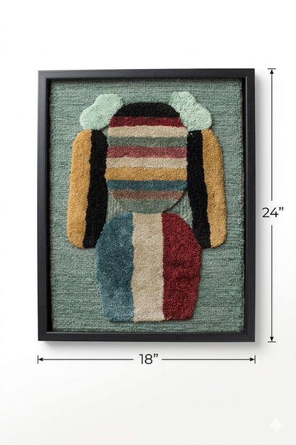 Abstract Framed Wool Wall Hanging - Handmade Boho Decor