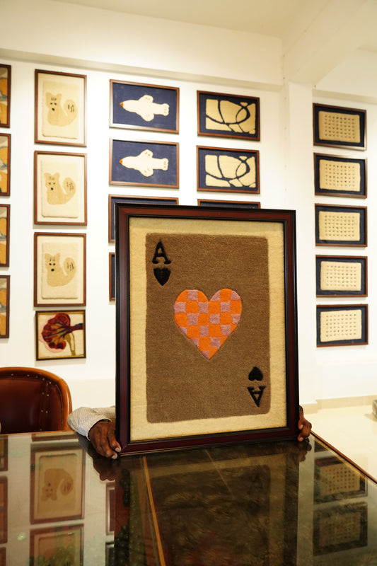 Ace of Hearts – Framed Rug Art