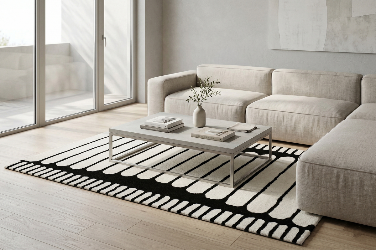 Geometric Black rug