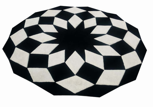 Geometric unic round rug