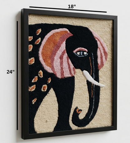 Handmade Wool Elephant Wall Hanging