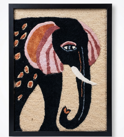 Handmade Wool Elephant Wall Hanging