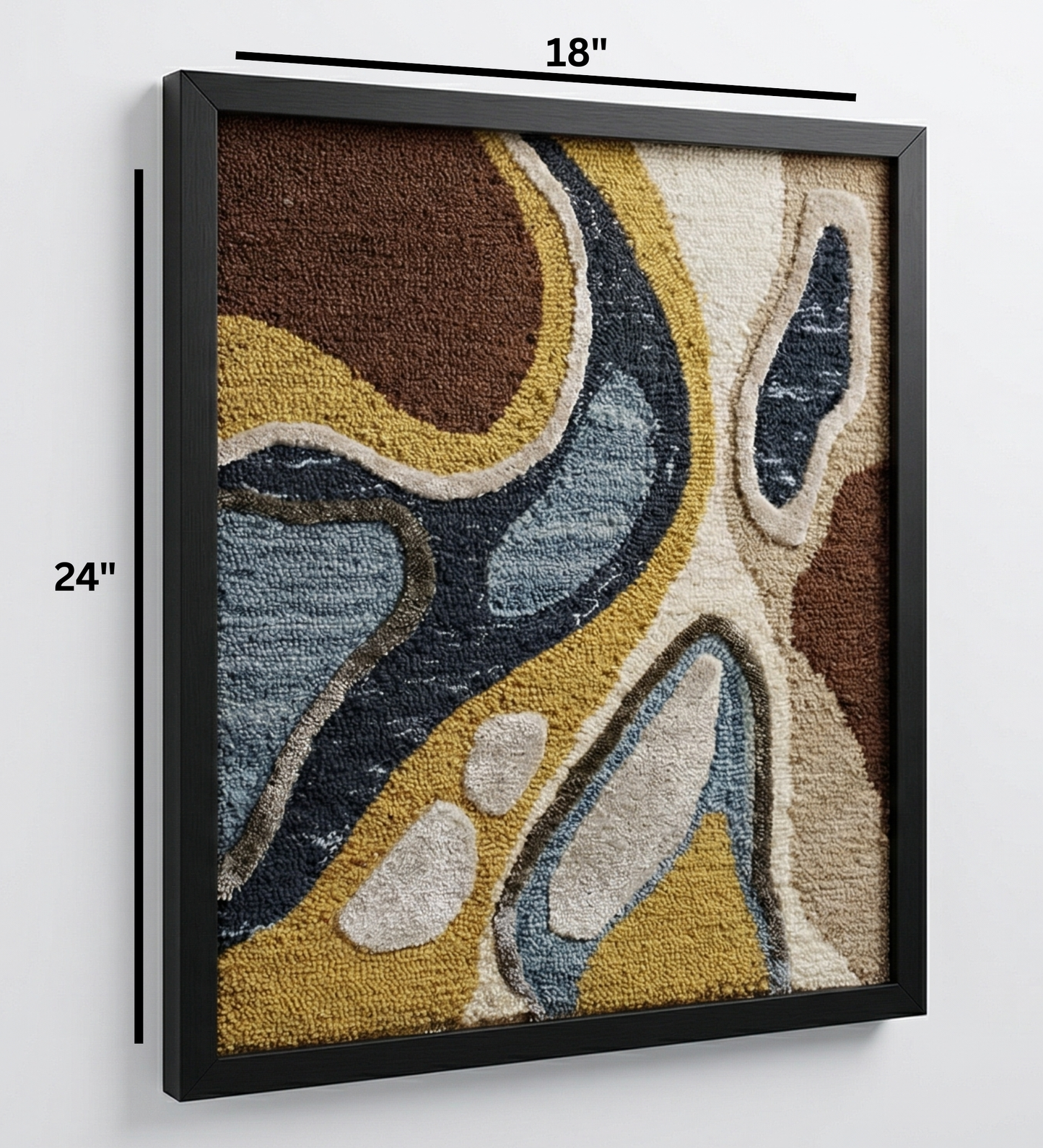 Premium Hand-Tufted Abstract Wall Art Frame | Modern Textile Wall Decor