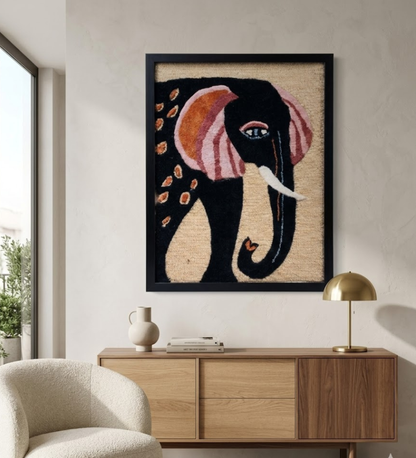 Handmade Wool Elephant Wall Hanging