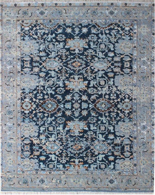 Hand knotted Traditional Blue Rug (HK-1007)