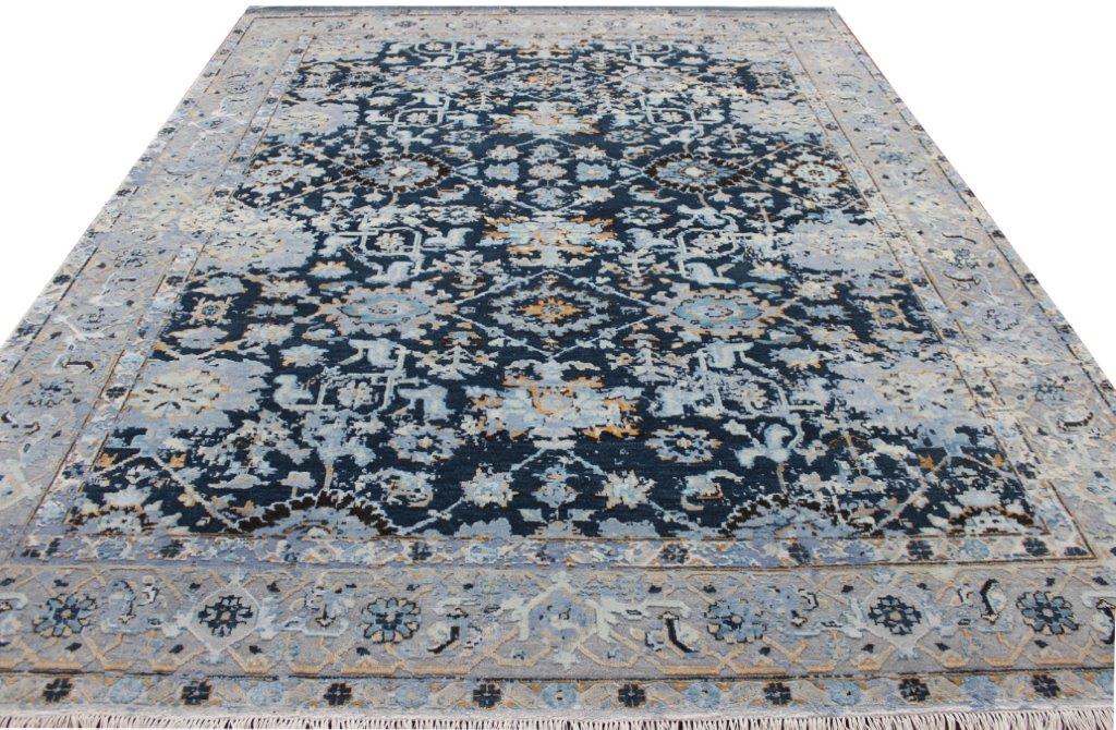 Hand knotted Traditional Blue Rug (HK-1007)