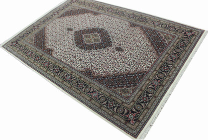 Hand knotted Traditional Mahi Cream Black Rug (MW-83)