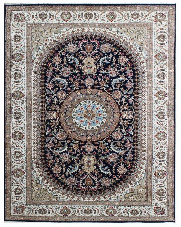 Hand knotted Traditional Nain 1 Blue  Rug (NN-12)