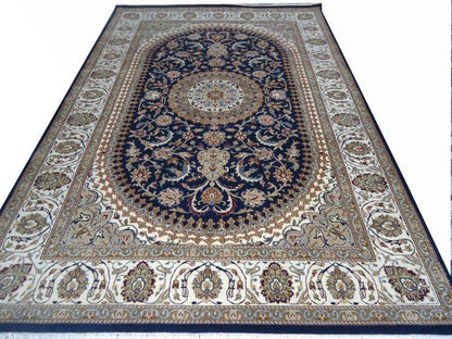 Hand knotted Traditional Nain 1 Blue  Rug (NN-12)