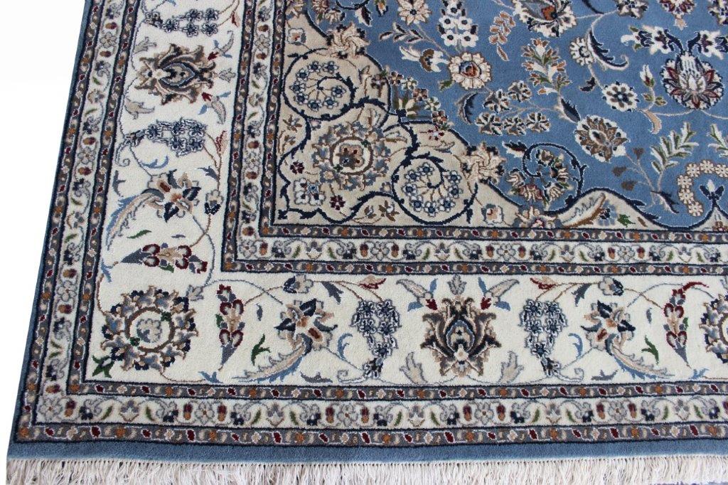 Hand knotted Traditional Nain 2 Lt Blue Rug (NN-16)