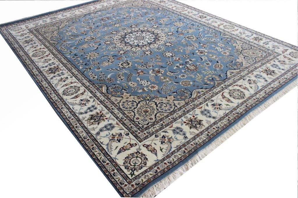 Hand knotted Traditional Nain 2 Lt Blue Rug (NN-16)