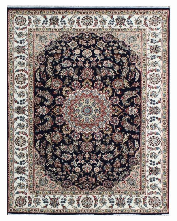 Hand knotted Traditional Nain 4 Blue Rug (NN-18)
