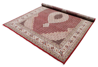 Hand knotted Traditional Mahi Red Cream Rug (MW-51)