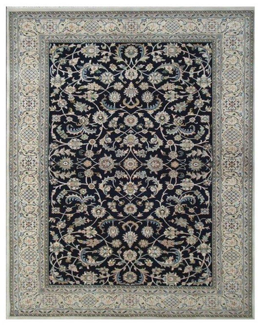 Hand knotted Traditional Nain 5 Blue Beige Rug (NN-11)