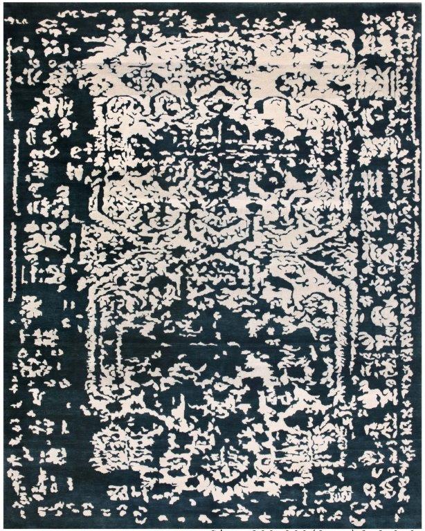 Hand knotted Transitional Blue Cream Rug (HK-5599)