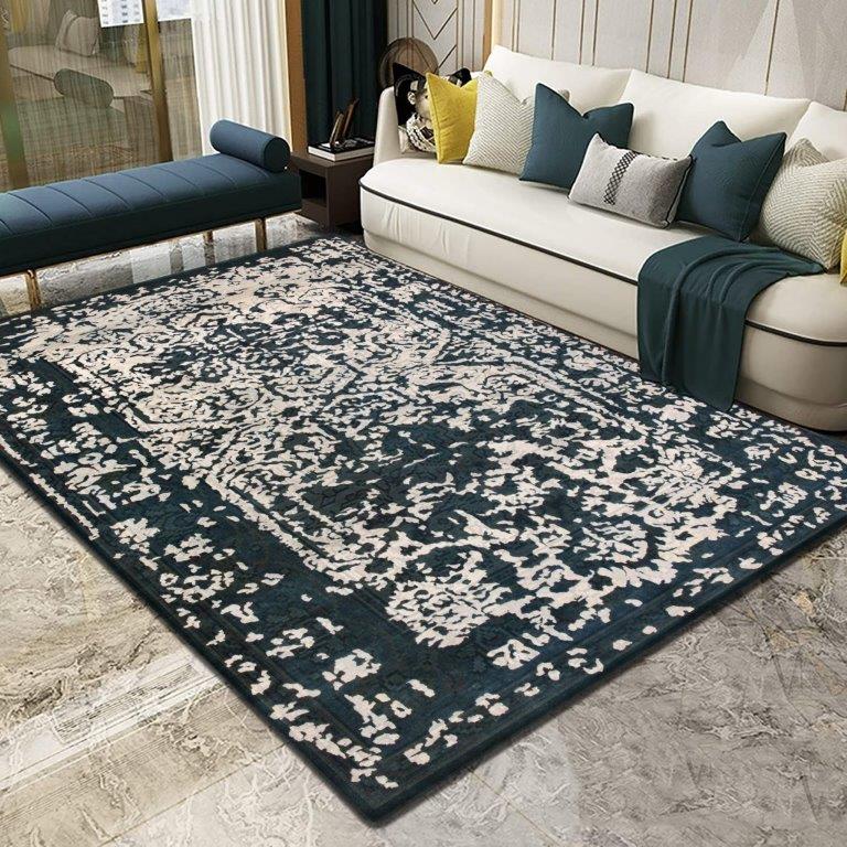 Hand knotted Transitional Blue Cream Rug (HK-5599)