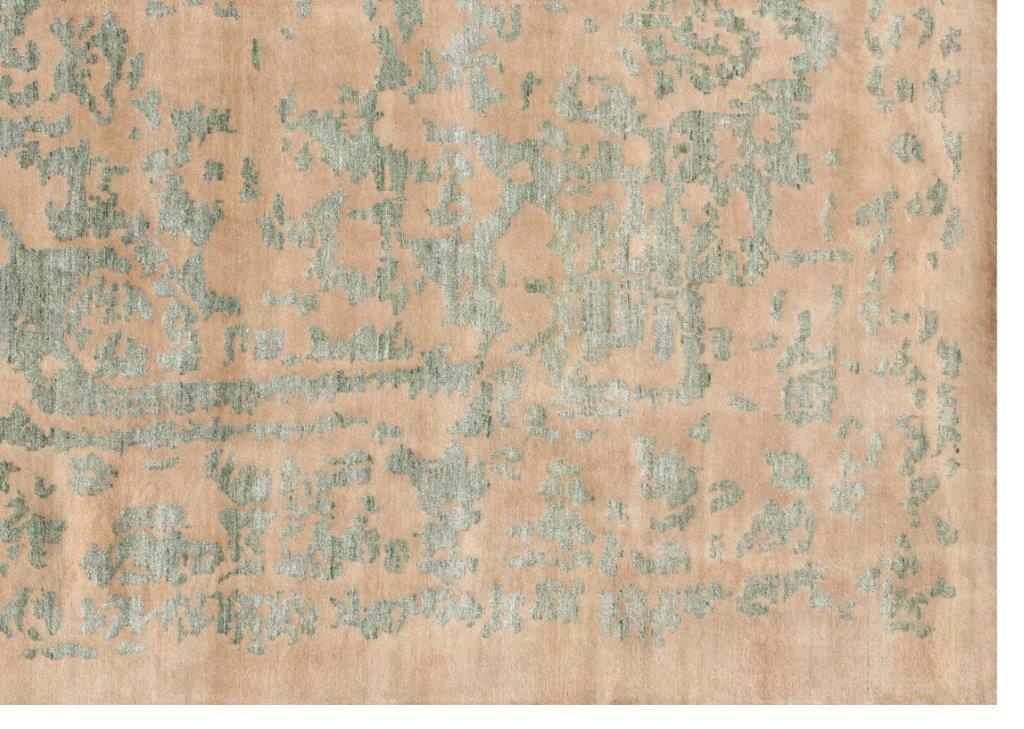 Hand knotted Transitional Green Cream Rug (HK-5599)