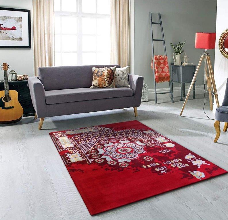 Hand knotted Transitional Red Cream Rug (HK-Mamluk-7)