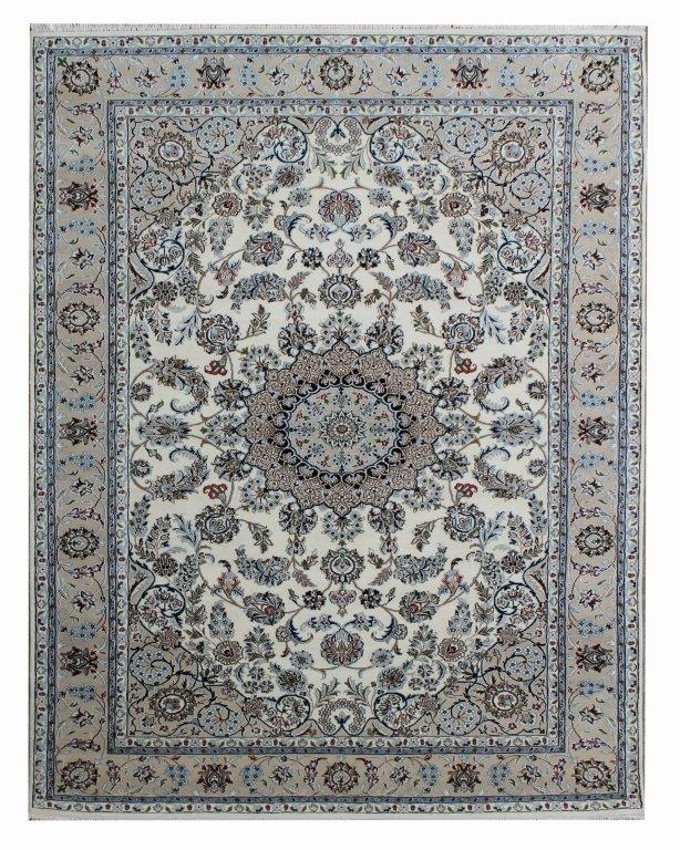 Hand knotted Traditional Nain 4 Cream Beige Rug (NN-19)