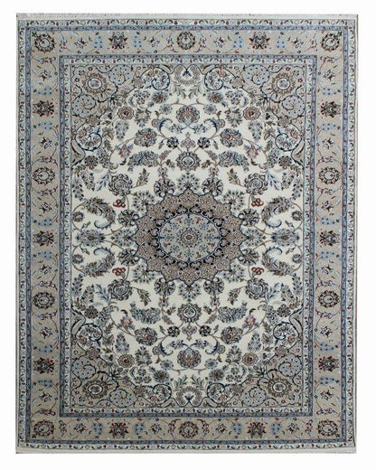 Hand knotted Traditional Nain 4 Cream Beige Rug (NN-19)