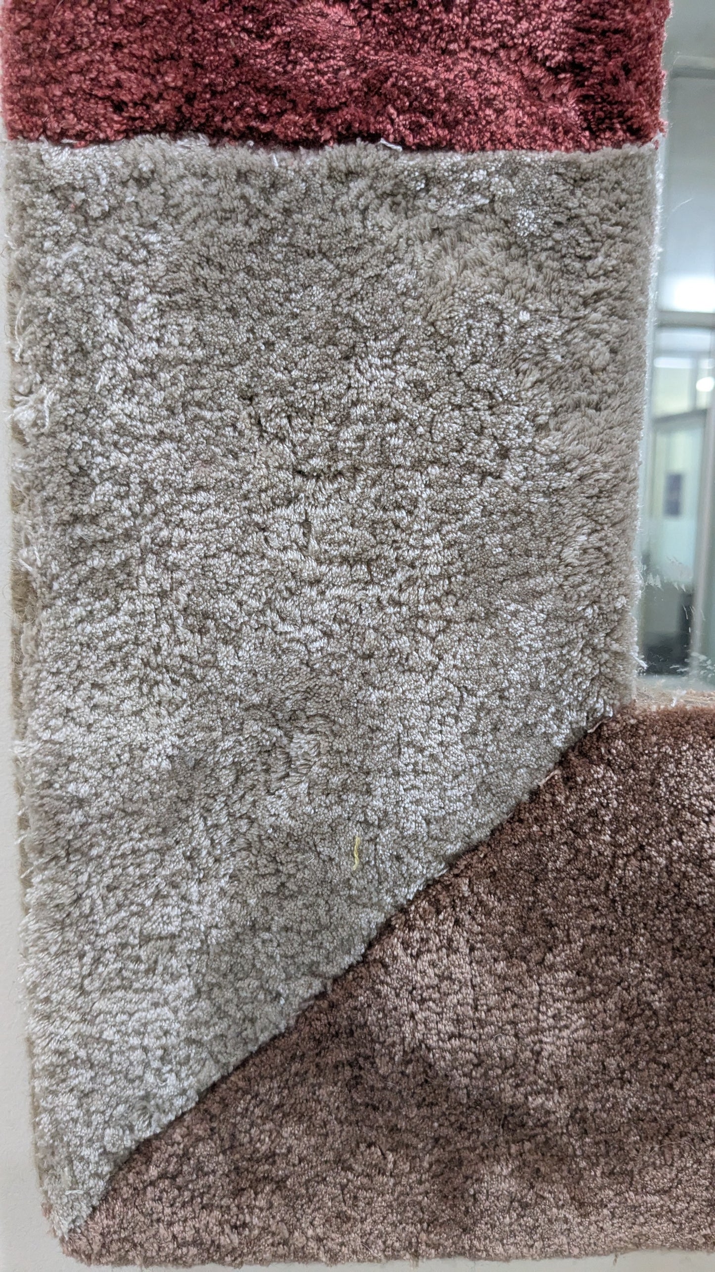 Abstract Geometric Mirror Frame - Handmade Wool Boho Wall Mirror