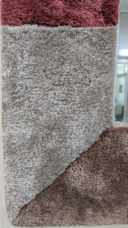 Abstract Geometric Mirror Frame - Handmade Wool Boho Wall Mirror