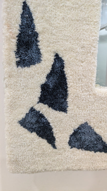 Geometric Tufted Mirror Frame - Handmade Wool Boho Wall Mirror
