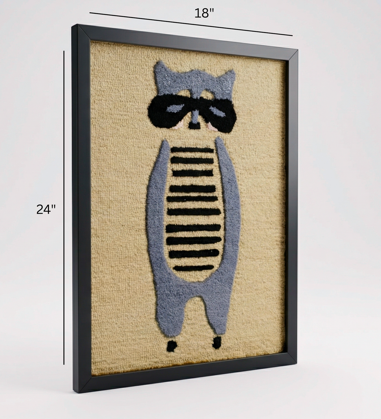 Handmade Wool Raccoon Wall Hanging | Kids Room Wall Décor