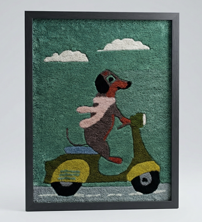 Handmade Wool Dog Wall Hanging – Boho Wall Art